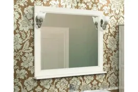 Зеркало Акватон Жерона 105 белое серебро с полками, прямоугольное