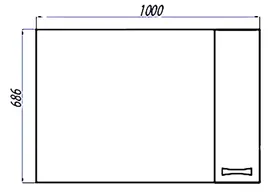 Зеркало-шкаф Акватон Диор 1A167902DR01R 100x68.6