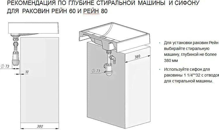 Раковина Акватон Рейн 60