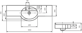 Раковина Акватон Отель 150 см 1A70133NOT010