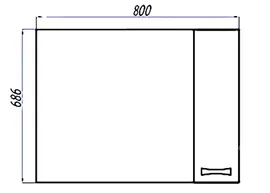 Зеркало-шкаф Акватон Диор 1A168002DR01R 80x68.6